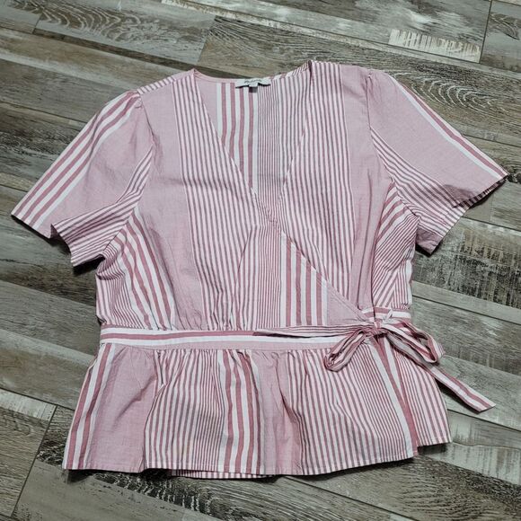 Madewell Ruffle-Hem Wrap Top Size Large - Picture 4 of 7